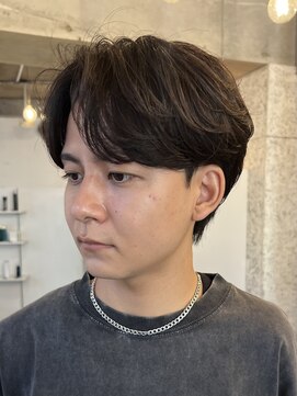 フィフス(fifth) 原宿ニュアンスパーマ黒髪センターパートウルフツーブロック30代