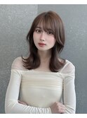 チャコール/オリーブグレー/レイヤーカット小顔顔周り韓国札幌
