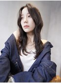 ロングレイヤーカット顔周りレイヤーウルフハッシュカット韓国