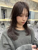 サイン 渋谷(SIGN)&nbsp;韓国ヘアーハッシュカットレイヤーカットグレージュブリーチ無し