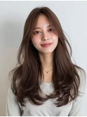 ブリーチなしベージュカラー　顔まわりカット