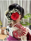 卒業式ヘア　生花　アレンジ　シニヨン【立川/soell/水島】