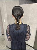 タイト編み下ろしヘア