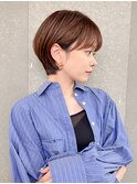 ハンサムショート/丸みショートボブ/20代30代40代50代/顔周り