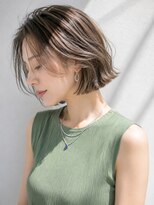 アッシュ 学芸大学店(Ash)&nbsp;ボブ/白髪ぼかしハイライト/大人女性/アッシュグレー/脱白髪染め