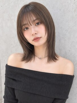 カバーヘア ブリス 志木南口駅前店(COVER HAIR bliss) 切りっぱなし/ミディアムレイヤー/オリーブベージュ/小顔p志木