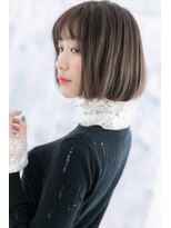 ミック ヘアアンドビューティー 大山店(miq Hair&Beauty) 小顔見せ大人クラシカルダークアッシュ切りっぱなしロブa