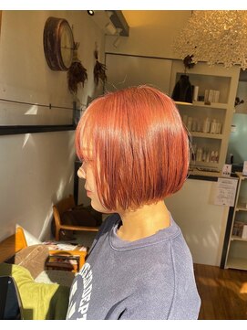 ヘアー ラボ(hair labo) 切りっぱなしミニボブ　ピンクベージュ