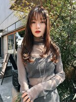 Liberte銀座 中華風ロングワンレングス×オリーブグレージュ