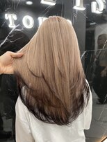 ラピス 渋谷本店(Lapis) エンドカラー/ミルクティーカラー/レイヤーカット/髪質改善