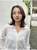 ハイライト/ダークアッシュ似合わせカットミディアムレイヤーe88