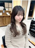 韓国前髪顔周り×ハッシュレイヤー　カラー/酸性ストレート丸型