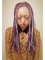 ゴーゴーヘアー(GOGO HAIR)&nbsp;ブレイズエクステンション☆ヴァイオレットxホワイト