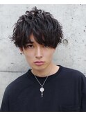 ショートレイヤー ツーブロック くせ毛風パーマ アップバング 29