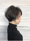 【MOOD】20代30代大人可愛い小顔ボブ前下がりショートハイライト