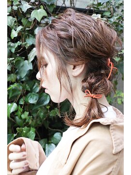 ヘアサロンエム 渋谷店(HAIR SALON M) 外ハネボブ　アッシュブラウン　ネオウルフ　デザインカラー