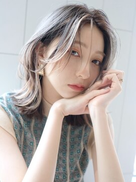 アルバム 銀座(ALBUM GINZA) レイヤーカット_ハイライトカラーセミウェットウェーブ_98049