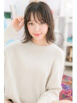 ミック 日暮里店(miq) ナチュラルグラデーションシースルーバング外ハネボブb1