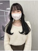 黒髪ワンカール・ぱっつん前髪
