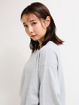 オンク 新宿(onk) 黒髪/グレーベージュ/レイヤーロング/前髪パーマ[新宿駅]