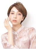 20代30代大人可愛いアッシュベージュくびれボブ耳掛け透明感