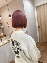 アンビシャス 久米川(ambitious) ブリーチダブルカラー似合わせ切りっぱなしボブ　ピンクヘアー
