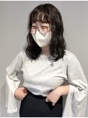 【三ツ井純】無造作ミディアムパーマ ニュアンスパーマ アッシュ