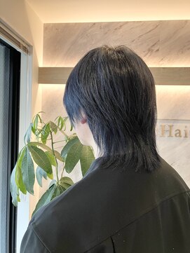 リシェイル(RICHAIR) マッシュウルフ×ネイビーブルー