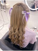 編み込みハーフツイン【クランソア】ヘアセット/ヘアメ/心斎橋
