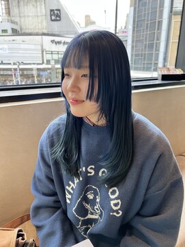 ロカリタ キョウト 河原町三条店(ROCAReTA kyoto) ブリーチ履歴有：ブルー