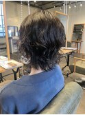 20代30代40代ミディアムウルフパーマくびれひし形抜け感