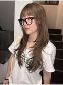 【kanami】ベージュ×シャギーレイヤー