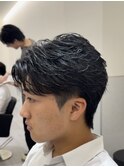 曲がる縮毛矯正/センターパート/フェザーパーマ