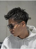 MEN'S/ジェットモヒカン×スキンフェード/短髪/黒髪