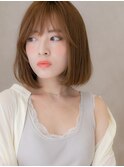 ミルクティーブラウン大人美人前下がりボブディX越谷30代40代