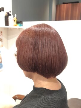 ヘアー グリーン(hair green) 40代50代60代/前上がりボブ/マッシュボブ/赤髪マッシュボブ