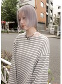 ペールカラー ピンクラベンダー 切りっぱなしボブ
