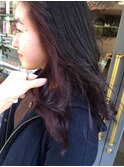 インナーカラーのワインレッド