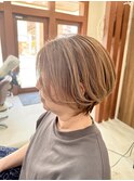 白髪ぼかしハイライト×ショート