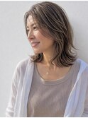 【30代40代】大人ミディアム×白髪ぼかしハイライト