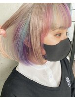 ガルボ ヘアー(garbo hair) #デザインカラー#ボブ#ハイトーン#下村カラー