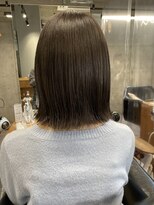 シェル 吉祥寺(shell)&nbsp;大人可愛い_切りっぱなしボブ_オリーブベージュ