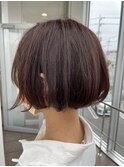 ピンク×オレンジカラー/マッシュショート/倉敷