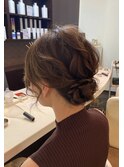 浴衣　アップスタイル　シニヨンアレンジ