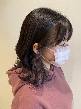 ニシオギ ヴォイス 西荻窪店(nishiogi voice) インナーカラー×似合わせカット【ダークパープル3】