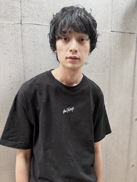 ジェノ(JENO by apish) メンズ/ハイライト/マッシュパーマ/ウルフ/アッシュブラック