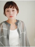 ミディアムヘア/斜めバング/グレージュカラー/甲府駅