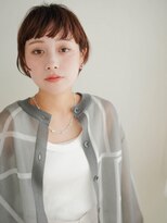 ムク 甲府(muku.)&nbsp;ミディアムヘア/斜めバング/グレージュカラー/甲府駅