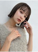 ピンクブラウン美髪切りっぱなしボブ【ボブ/縮毛矯正/北澤華】