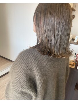 リュンヌ 門前仲町(lune) 切りっぱなしボブハイライトベージュカラーショートレイヤーロブ